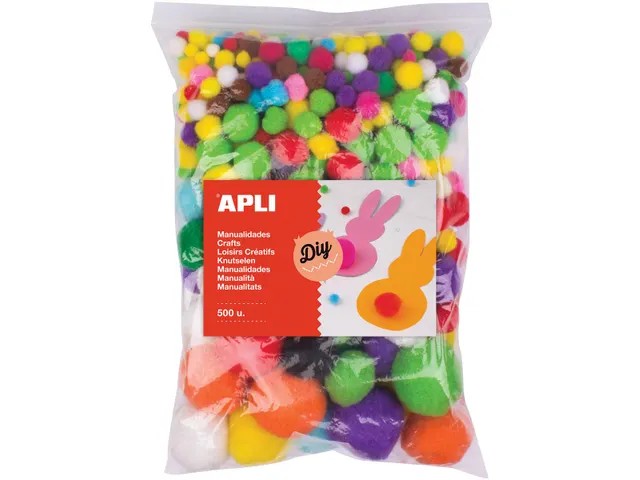 Pompons Zakje Met 500 Stuks In Geassorteerde Kleuren