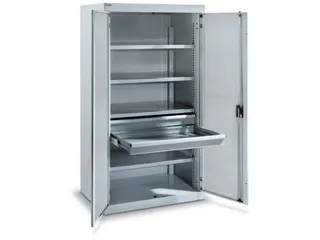systeemkast,HxBxD 1950x1100x641mm,3xStalen bodem,2lade(n),lak RAL5019 - 1
