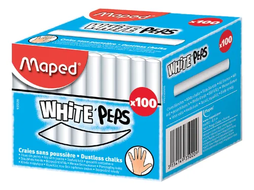 Schoolbordkrijt Maped White'Peps doos à 100 stuks wit