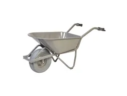 kruiwagen,80l,HxBxD 620x590x1450mm,staal-bak,grijs,staal,PU-banden