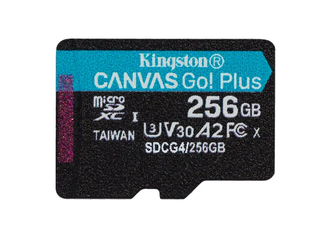 256GB microSDXC Canvas Go! Plus Gen4 200MB/s A2 U3 V30 kaart + adapter