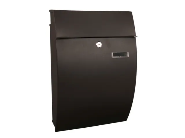 muurbrievenbus,staal,matzwart,HxBxD 480x322x155mm,inworp/uitname voor