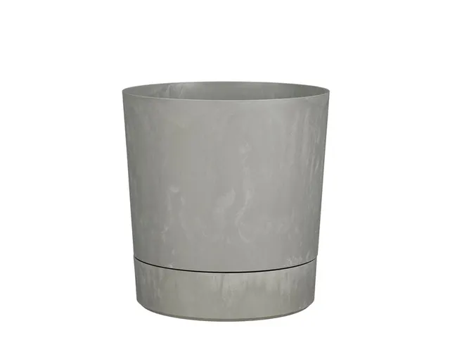 Plantenpot Mica Coco met schotel rond grijs 23.5 x 22.5 cm