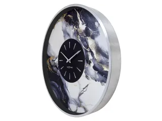 Wandklok NeXtime Marble Duo 48cm zilver metaal - 3