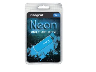 USB stick 2.0 Integral Neon USB-A 16GB blauw - 1