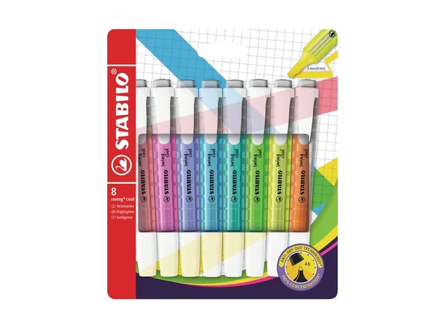 Markeerstift STABILO Swing cool 275/8 Wow assorti etui à 8 stuks