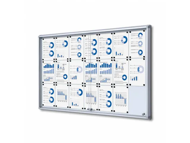 Vitrinekast Mededelingenbord 21x A4 met schuifdeuren