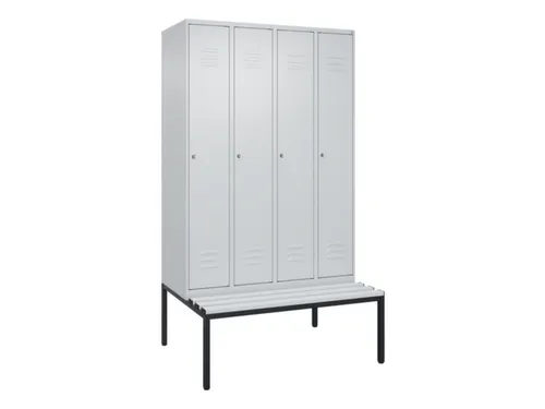 locker met bank,HxBxD 2120x1200x815mm,4vak,vak B 300mm,cil.-slot