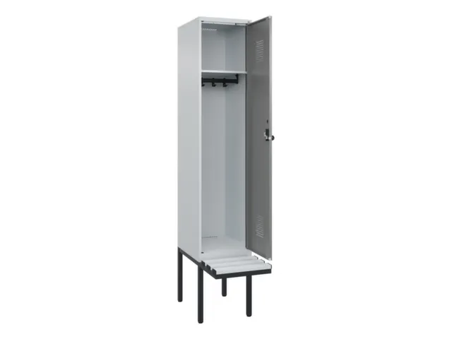 locker met bank,HxBxD 2120x400x815mm,1vak,vak B 400mm,draaigrendel