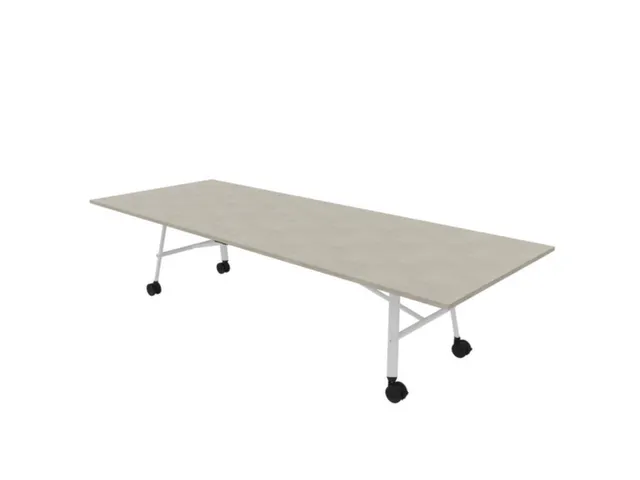 klaptafel,HxBxD 750x3200x1200mm,hoekig,4voeten wit,ovale buis