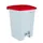 Contitop,afvalbak met pedaal 70L wit/rood