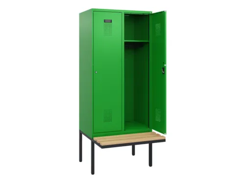 locker met bank,HxBxD 1950x800x815mm,2vak,vak B 400mm,cilinderslot