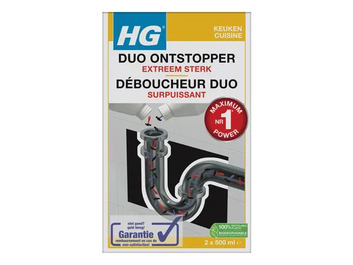 Afvoerontstopper HG keuken Duo Extreem sterk 2x500ml