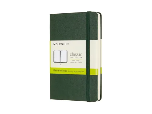 Notitieboek Moleskine pocket 90x140mm blanco hard cover myrtle green