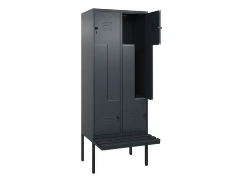 Z-garderobekast,HxBxD 2120x800x815mm,4vak,vak B 400mm,draaigrendel