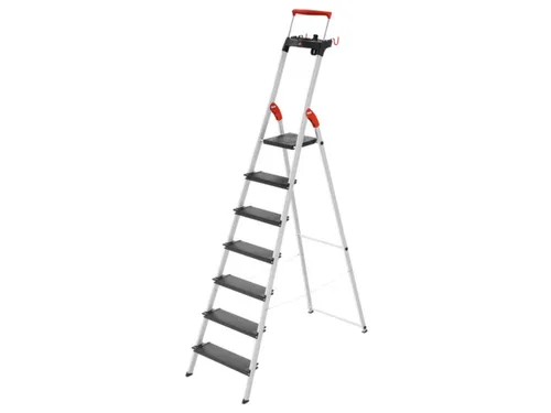 staande trap,7 XXL treden,treden/platform zwart,Stand H 1,5m