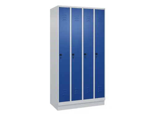 locker,HxBxD 1950x1000x500mm,4vak,vak B 250mm,draaigrendel,sokkel