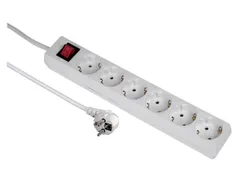 Tafelcontactdoos 6-voudig Beveiligd 500cm Wit Randaarde