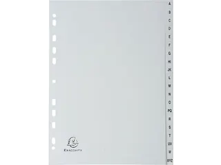 tabbladen voor ft A4 PP A-Z 20-delig grijs 11-gaats - 2