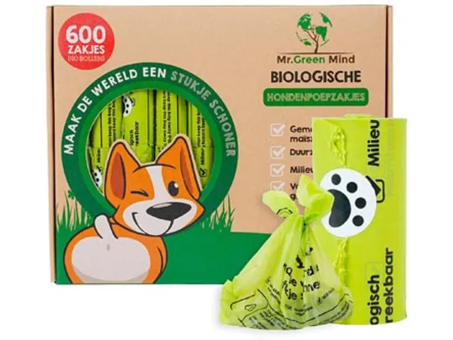 Mr. Green Mind hondenpoepzakjes Bio groen doos van 600 stuks