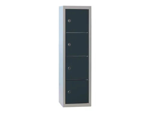 lockerkast,HxBxD 778x225x200mm,1x4vakken,RAL7035,front RAL7016