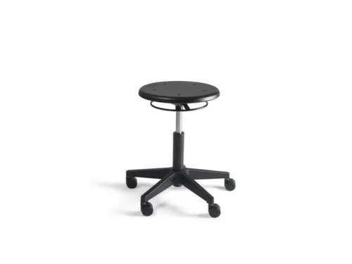 draaibare kruk,zitting HxØ 410-570x340mm,PU-ronde zitting zwart