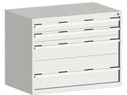 ladekast HxBxD 800x1050x750mm 4 laden romp Ral7035 staal lichtgrijs