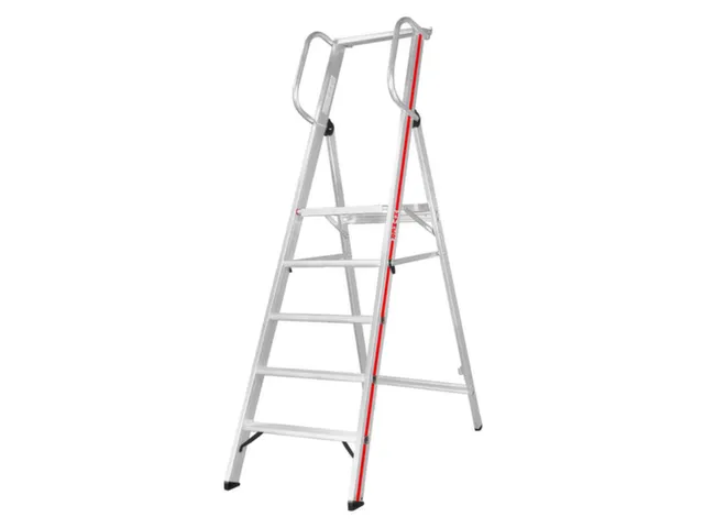 platformladder,bordes HxBxD 1180x440x400mm,5treden,aluminium