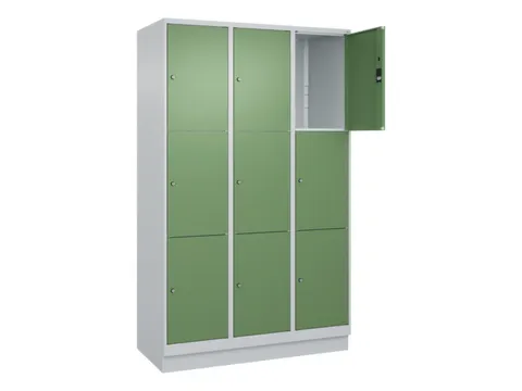 lockerkast,HxBxD 1950x1200x500mm,3x3vakken,vak B 400mm,cil.-slot