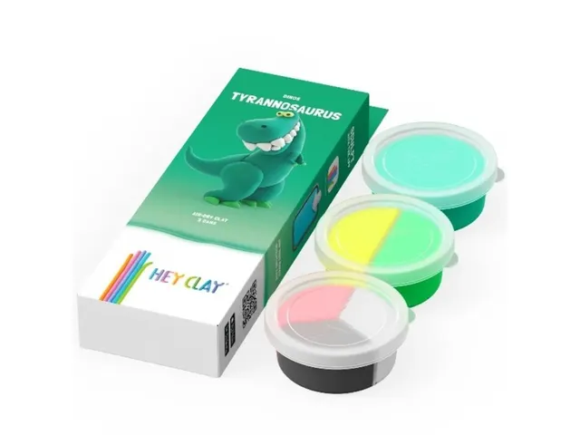 Pâte à modeler Hey Clay Dinos set 3 pièces