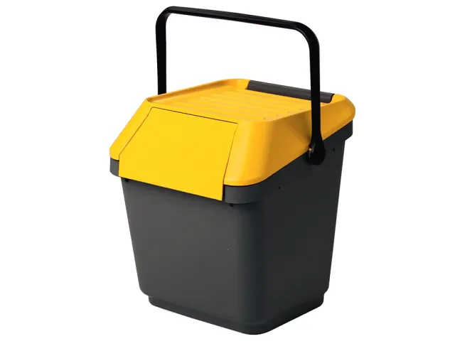 Vepa Bins EasyMax afvalbak 35 liter grijs/geel