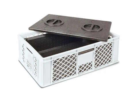 Euronorm-stapelbak,m. isoleerbox,HxLxB 240x600x400mm,20l,PE,wit