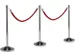 Corde Securit 150cm noire avec embouts dorés