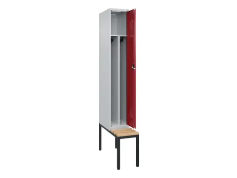 locker met bank,voor scheiding van kleding,HxBxD 2120x300x815mm,1vak