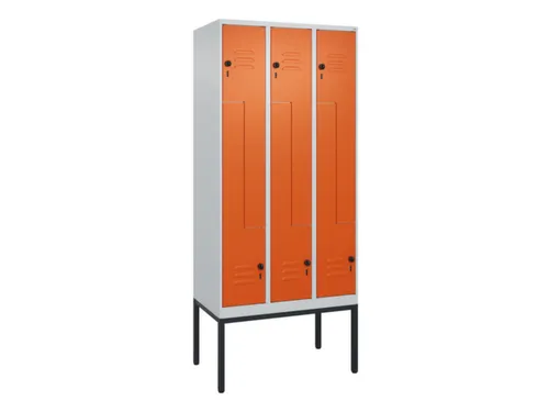 Z-garderobekast,HxBxD 2120x900x500mm,vak B 150/300mm,draaigrendel