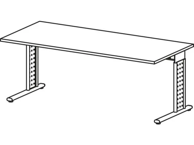 Bureau C-Poot Hxbxd 680-820X1800X800Mm Lichtgrijs
