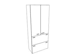 combikast,HxBxD 2140x860x450mm,2hangmappenframes,romp wit,front wit