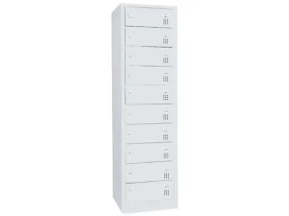 acculaadkast 1800x500x500mm 230V 10stekkerdozen/vakken front RAL7035 - 1
