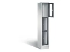 Lockerkast 1800x320x500mm 1x3 vakken Cilinderslot, Sokkel, RAL7021