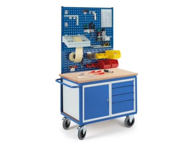 montagewagen,draagverm. 600kg,laadvl. LxB 1150x700mm,houtplaat