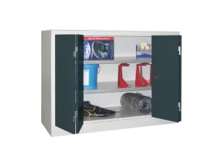 Vouwdeurkast 1000x1200x500mm 2legborden Verzinkt Ral7035 Front Ral7016 - 1