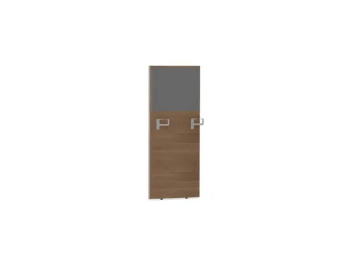 baliepaneel,v. bureau,aanbouw rechts,B 600mm,NT-cherry,BN8078-grijs