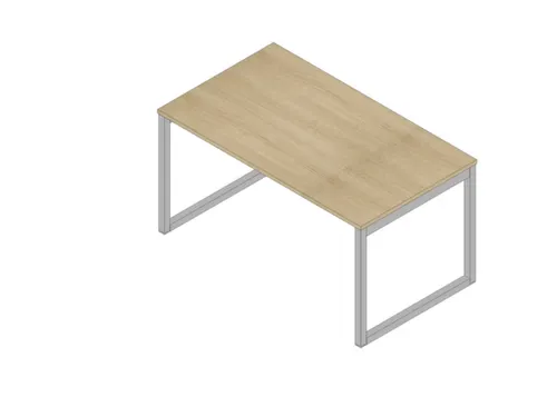 bureau,HxBxD 730x1400x800mm,blad eiken,sledeframe aluminium