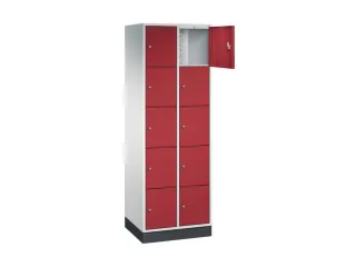 lockerkast,RAL 7035/RAL 3003,HxBxD 1950x620x500mm,2x5vakken,cil.-slot - 1