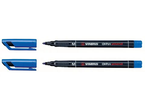 Viltstift STABILO OHpen 843/41 permanent rond medium blauw