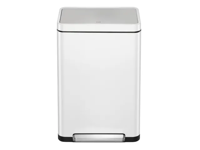 X-Cube recycling pedaalemmer Wit Mat RVS 20+20 Liter