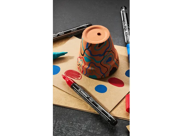 Acrylmarker STABILO Free Acrylic T100 zwart 1-2mm