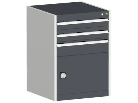 ladekast HxBxD 900x650x525mm 3laden RAL7035 front RAL7016