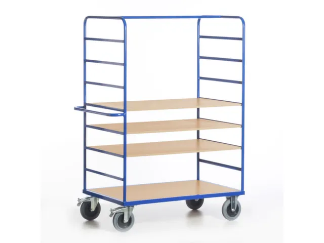 etagewagen,draagverm. 600kg,4etage(s),laadvl. LxB 1000x640mm,houtetage