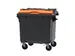 Container 1100 liter split deksel Grijs Oranje Kunststof